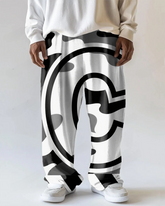 Men's Big Size Street Fashion Letter C Camo Printed Loose Casual Pants with Pocket